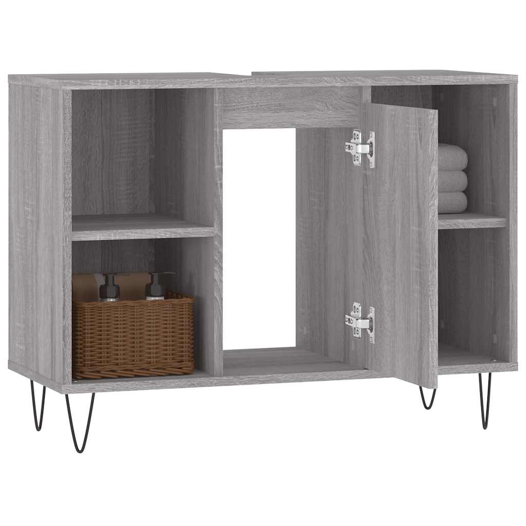 vidaXL Dulap pentru baie, gri sonoma, 80x33x60 cm, lemn compozit vidaXL Dulap pentru baie, gri sonoma, 80x33x60 cm, lemn compozit