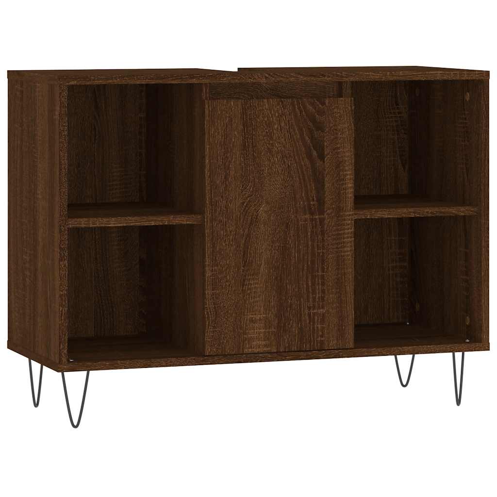 vidaXL Dulap pentru baie, stejar maro, 80x33x60 cm, lemn compozit vidaXL Dulap pentru baie, stejar maro, 80x33x60 cm, lemn compozit