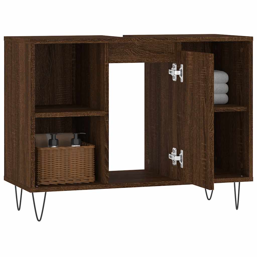 vidaXL Dulap pentru baie, stejar maro, 80x33x60 cm, lemn compozit vidaXL Dulap pentru baie, stejar maro, 80x33x60 cm, lemn compozit