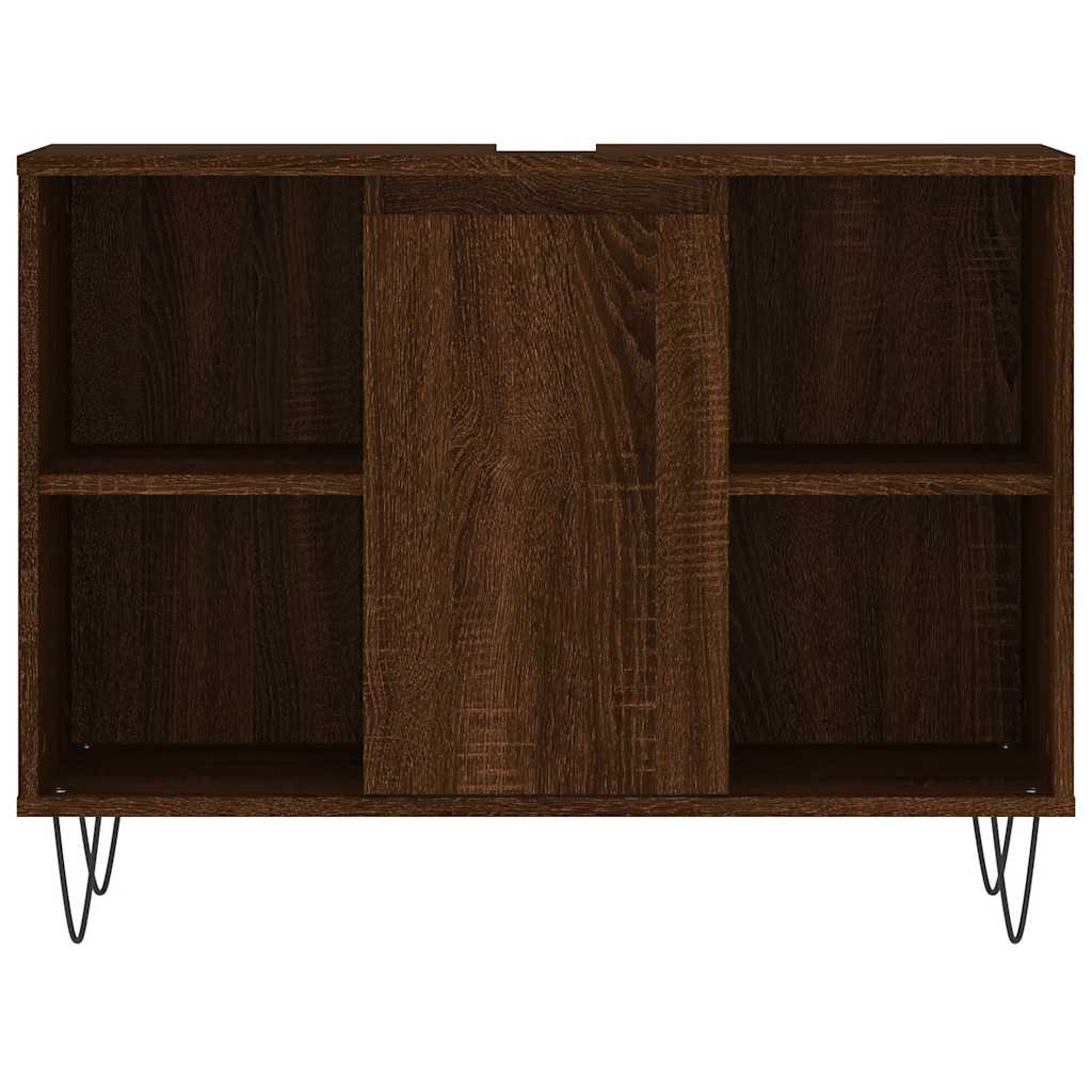 vidaXL Dulap pentru baie, stejar maro, 80x33x60 cm, lemn compozit vidaXL Dulap pentru baie, stejar maro, 80x33x60 cm, lemn compozit