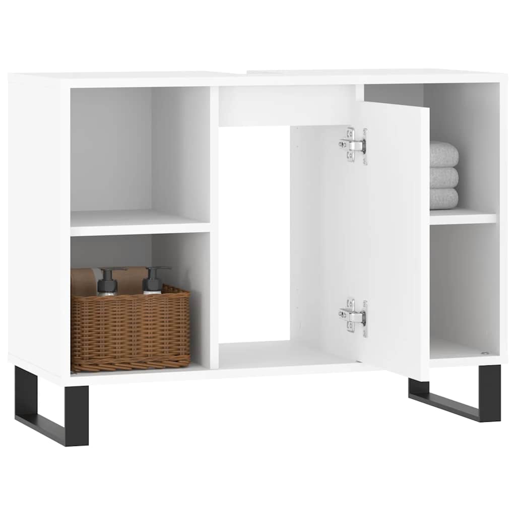 vidaXL Dulap pentru baie, alb, 80x33x60 cm, lemn compozit vidaXL Dulap pentru baie, alb, 80x33x60 cm, lemn compozit
