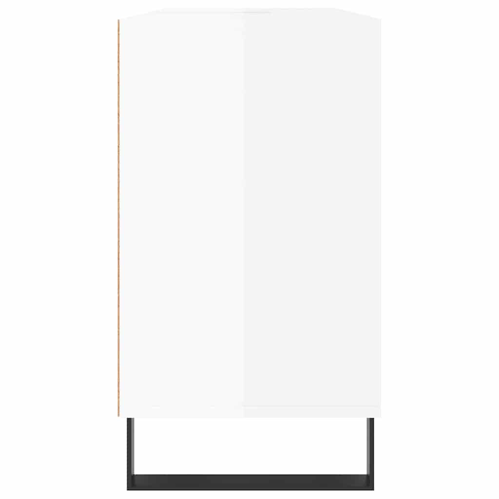vidaXL Dulap pentru baie, alb extralucios, 80x33x60 cm, lemn compozit vidaXL Dulap pentru baie, alb extralucios, 80x33x60 cm, lemn compozit