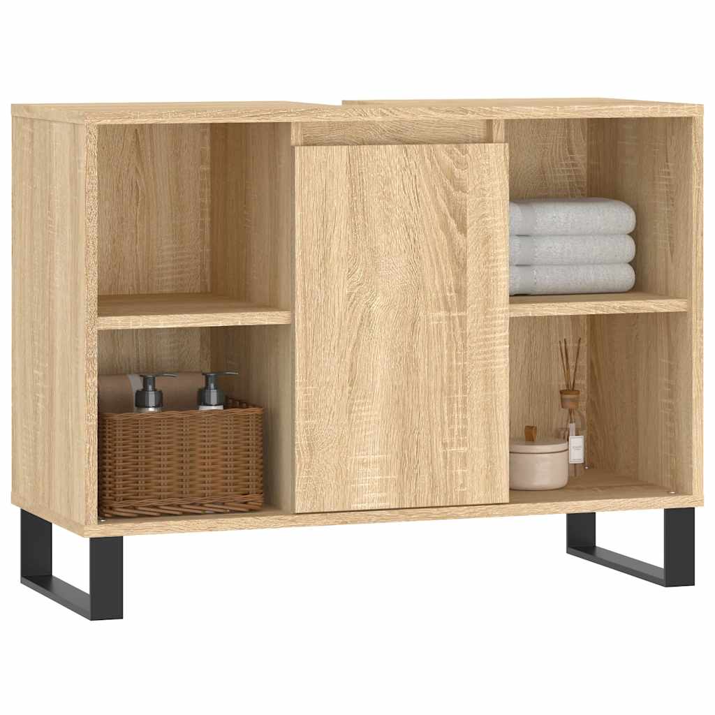 vidaXL Dulap pentru baie, stejar sonoma, 80x33x60 cm, lemn compozit vidaXL Dulap pentru baie, stejar sonoma, 80x33x60 cm, lemn compozit