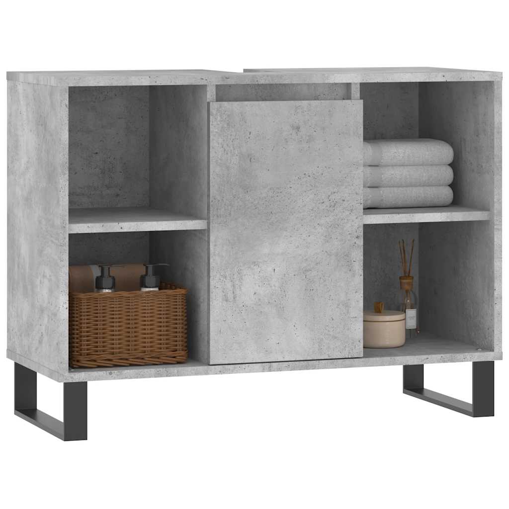 vidaXL Dulap pentru baie, gri beton, 80x33x60 cm, lemn compozit vidaXL Dulap pentru baie, gri beton, 80x33x60 cm, lemn compozit