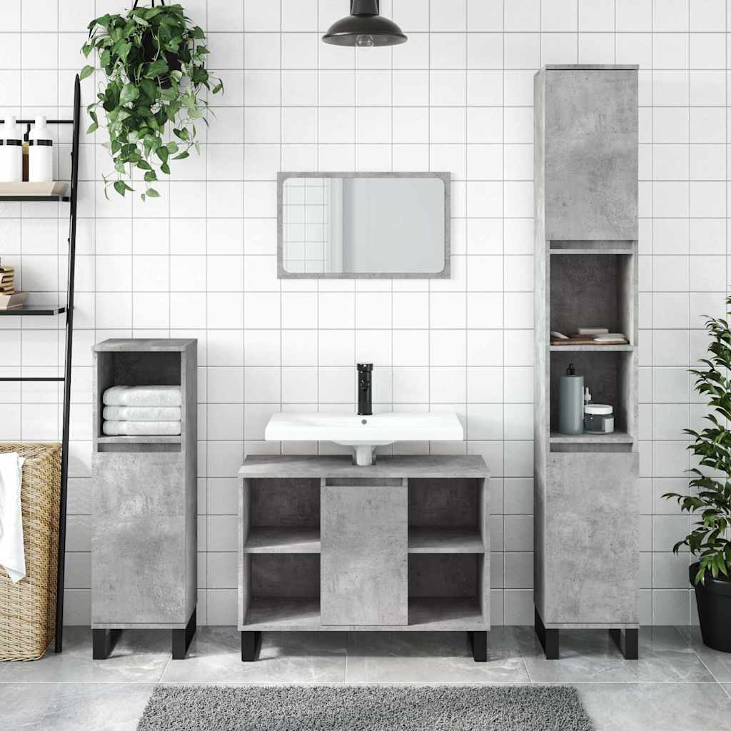 vidaXL Dulap pentru baie, gri beton, 80x33x60 cm, lemn compozit vidaXL Dulap pentru baie, gri beton, 80x33x60 cm, lemn compozit