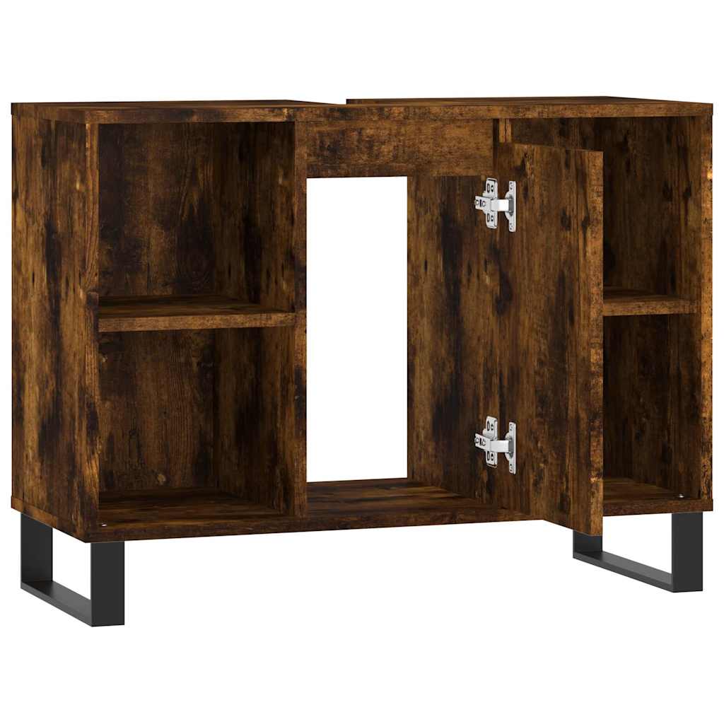 vidaXL Dulap pentru baie, stejar fumuriu, 80x33x60 cm, lemn compozit vidaXL Dulap pentru baie, stejar fumuriu, 80x33x60 cm, lemn compozit