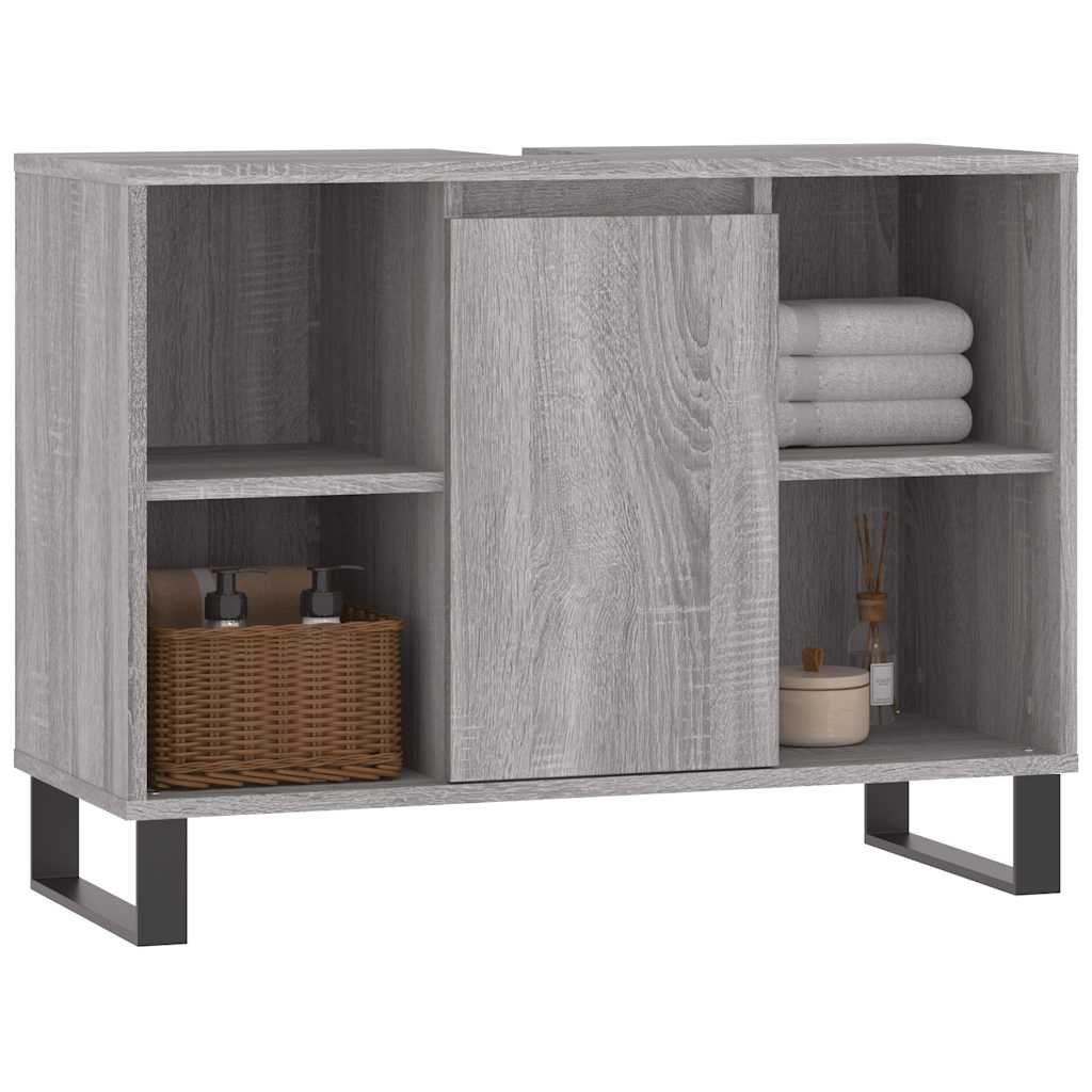 vidaXL Dulap pentru baie, gri sonoma, 80x33x60 cm, lemn compozit vidaXL Dulap pentru baie, gri sonoma, 80x33x60 cm, lemn compozit