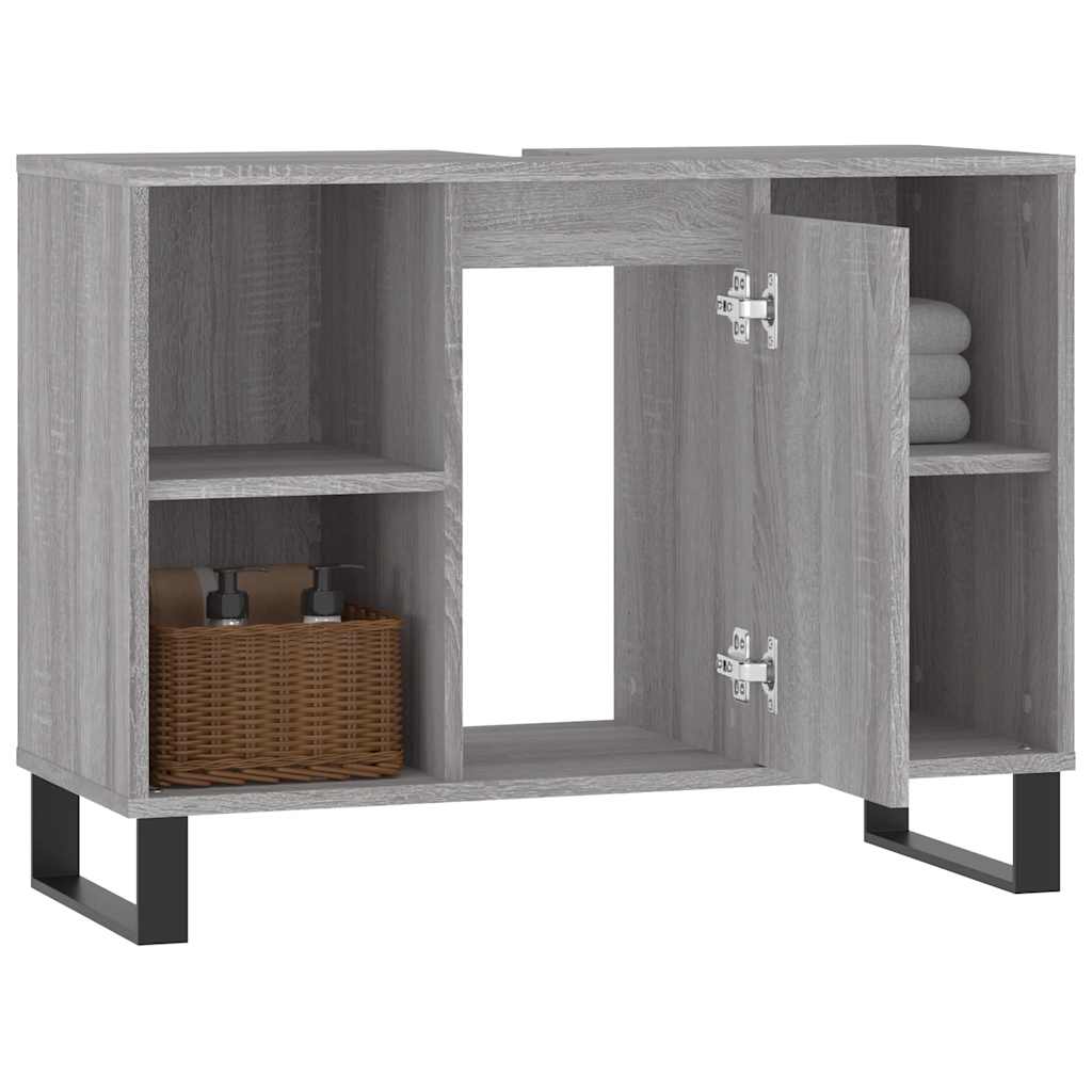 vidaXL Dulap pentru baie, gri sonoma, 80x33x60 cm, lemn compozit vidaXL Dulap pentru baie, gri sonoma, 80x33x60 cm, lemn compozit