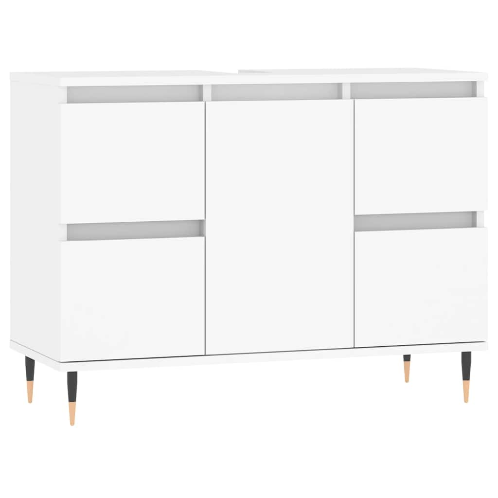vidaXL Dulap pentru baie, alb, 80x33x60 cm, lemn compozit vidaXL Dulap pentru baie, alb, 80x33x60 cm, lemn compozit
