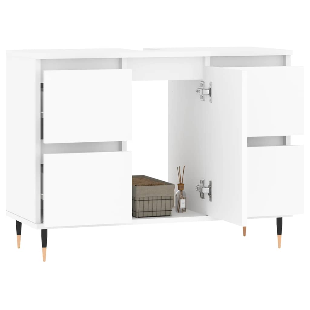 vidaXL Dulap pentru baie, alb, 80x33x60 cm, lemn compozit vidaXL Dulap pentru baie, alb, 80x33x60 cm, lemn compozit