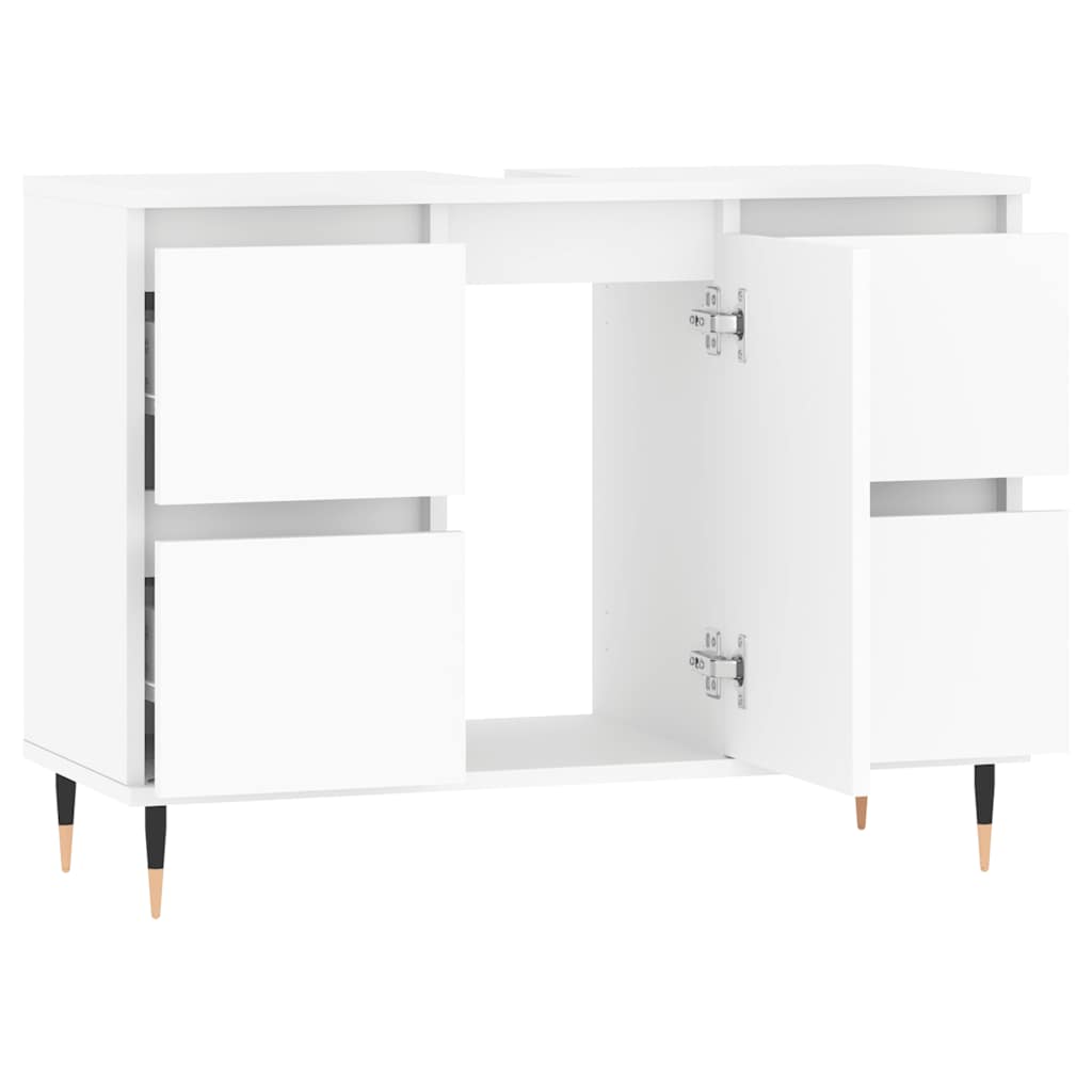 vidaXL Dulap pentru baie, alb, 80x33x60 cm, lemn compozit vidaXL Dulap pentru baie, alb, 80x33x60 cm, lemn compozit