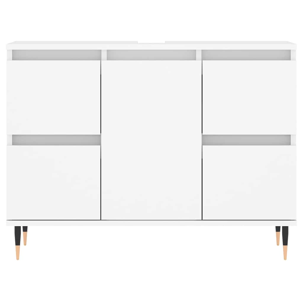 vidaXL Dulap pentru baie, alb, 80x33x60 cm, lemn compozit vidaXL Dulap pentru baie, alb, 80x33x60 cm, lemn compozit