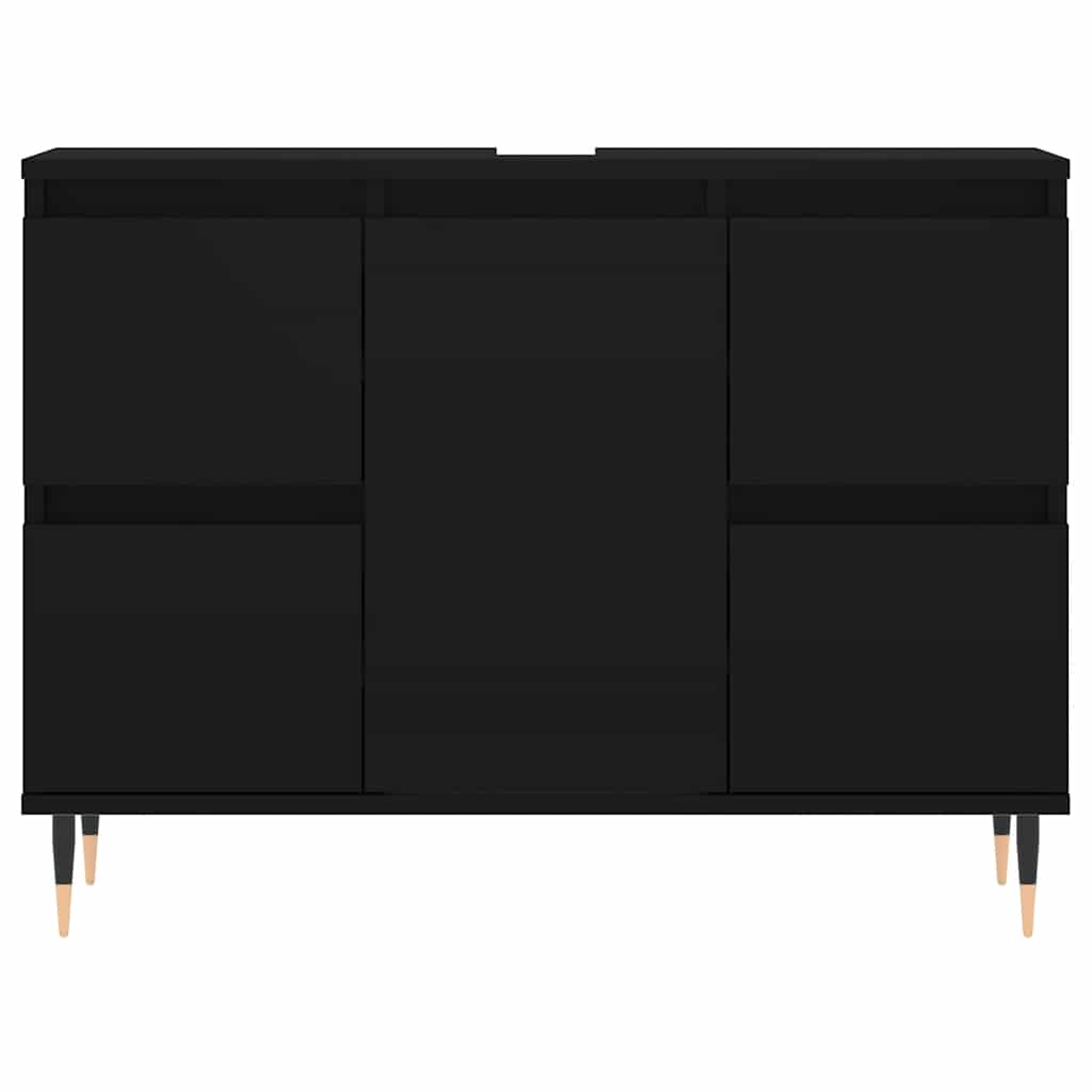 vidaXL Dulap pentru baie, negru, 80x33x60 cm, lemn compozit vidaXL Dulap pentru baie, negru, 80x33x60 cm, lemn compozit
