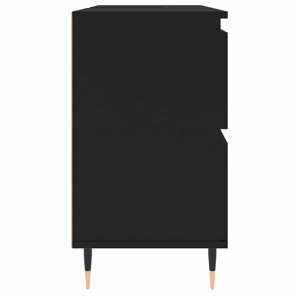 vidaXL Dulap pentru baie, negru, 80x33x60 cm, lemn compozit vidaXL Dulap pentru baie, negru, 80x33x60 cm, lemn compozit
