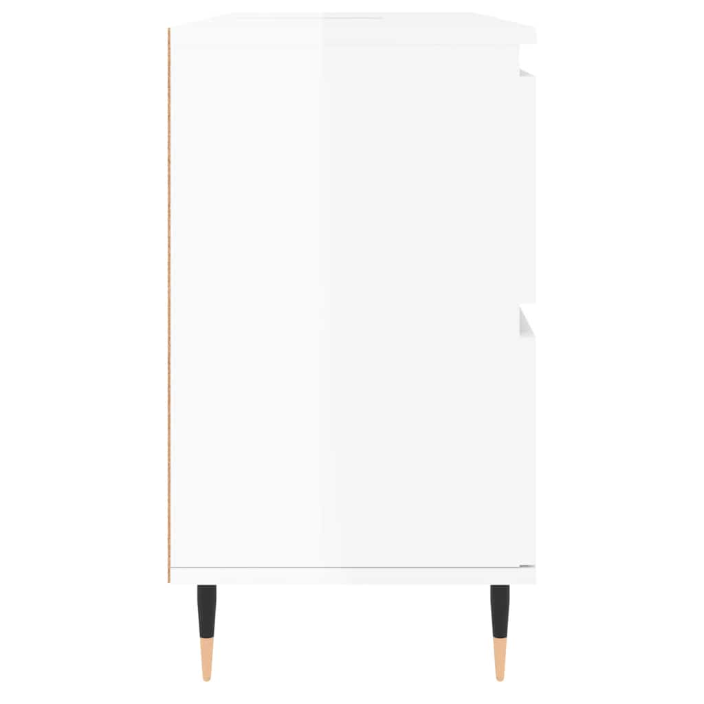 vidaXL Dulap pentru baie, alb extralucios, 80x33x60 cm, lemn compozit vidaXL Dulap pentru baie, alb extralucios, 80x33x60 cm, lemn compozit