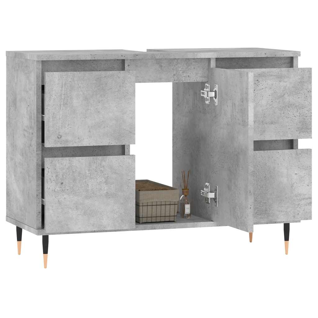 vidaXL Dulap pentru baie, gri beton, 80x33x60 cm, lemn compozit vidaXL Dulap pentru baie, gri beton, 80x33x60 cm, lemn compozit