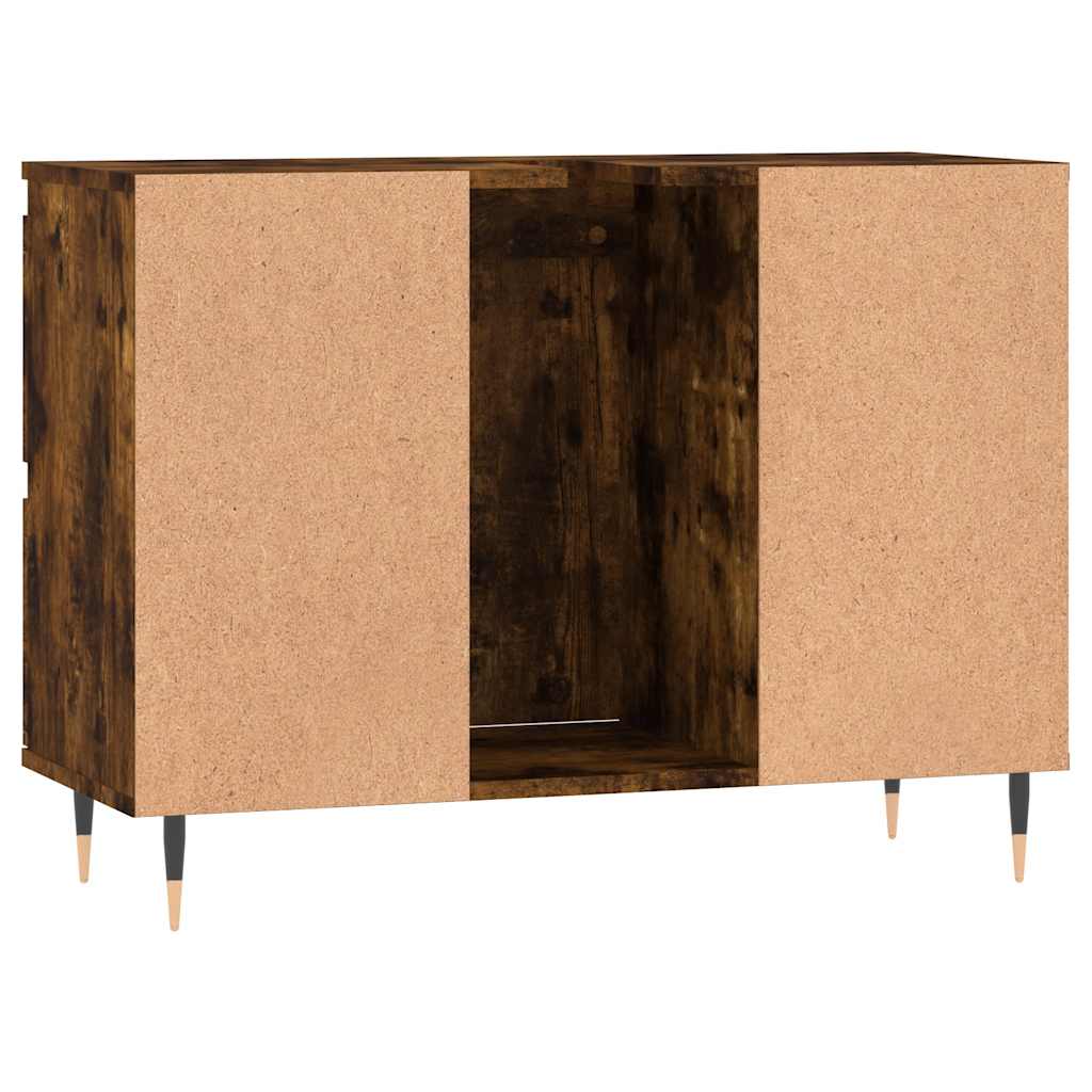 vidaXL Dulap pentru baie, stejar fumuriu, 80x33x60 cm, lemn compozit vidaXL Dulap pentru baie, stejar fumuriu, 80x33x60 cm, lemn compozit