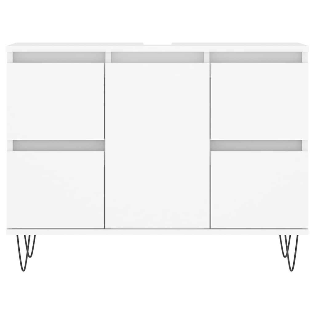 vidaXL Dulap pentru baie, alb, 80x33x60 cm, lemn compozit vidaXL Dulap pentru baie, alb, 80x33x60 cm, lemn compozit