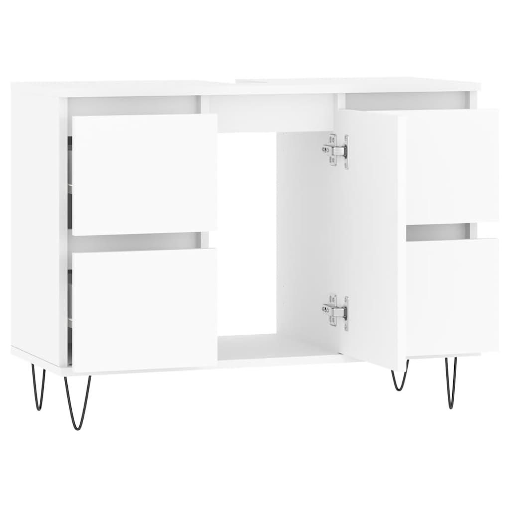 vidaXL Dulap pentru baie, alb, 80x33x60 cm, lemn compozit vidaXL Dulap pentru baie, alb, 80x33x60 cm, lemn compozit