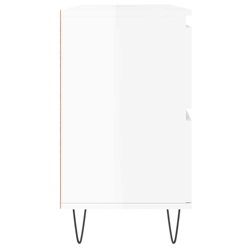 vidaXL Dulap pentru baie, alb extralucios, 80x33x60 cm, lemn compozit vidaXL Dulap pentru baie, alb extralucios, 80x33x60 cm, lemn compozit