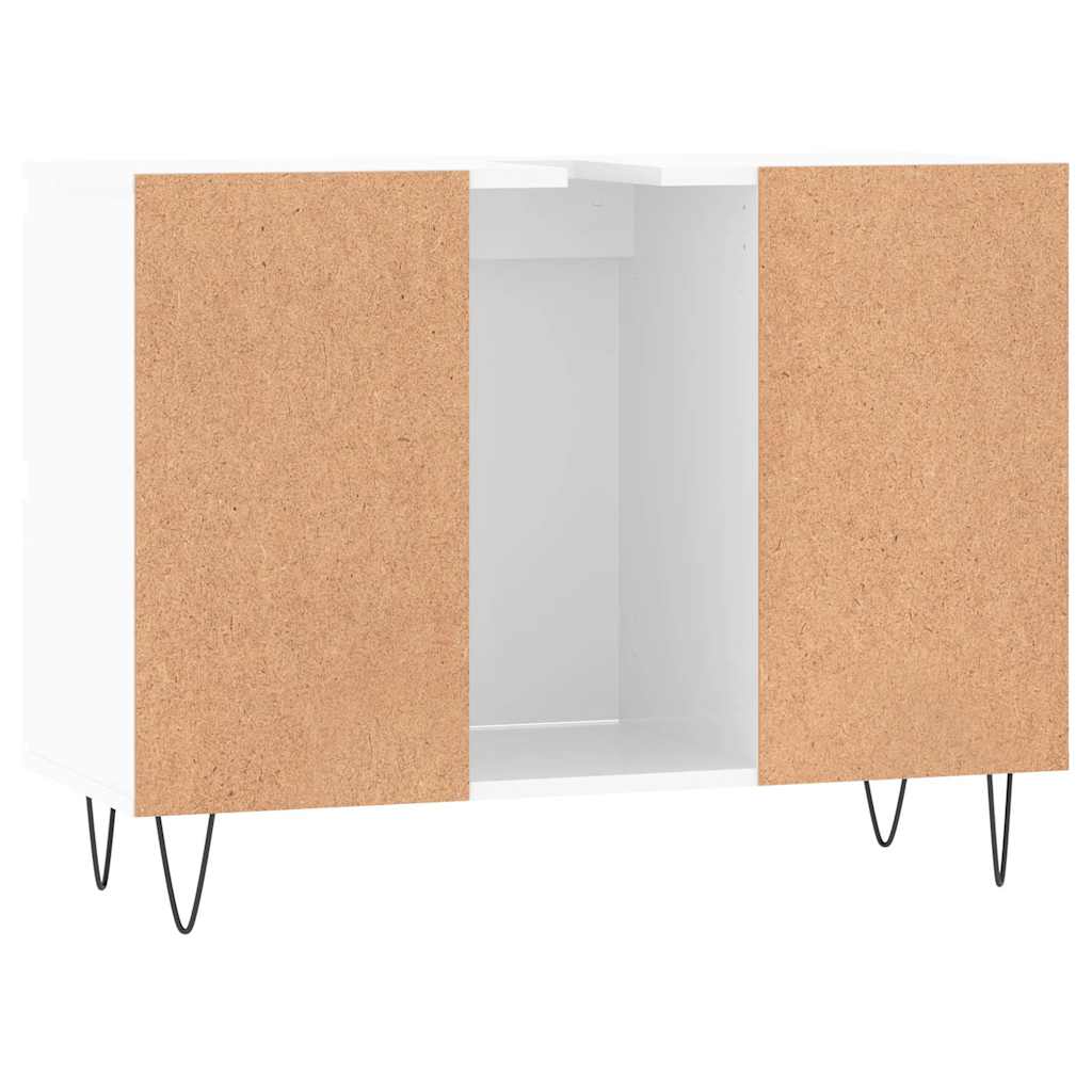 vidaXL Dulap pentru baie, alb extralucios, 80x33x60 cm, lemn compozit vidaXL Dulap pentru baie, alb extralucios, 80x33x60 cm, lemn compozit