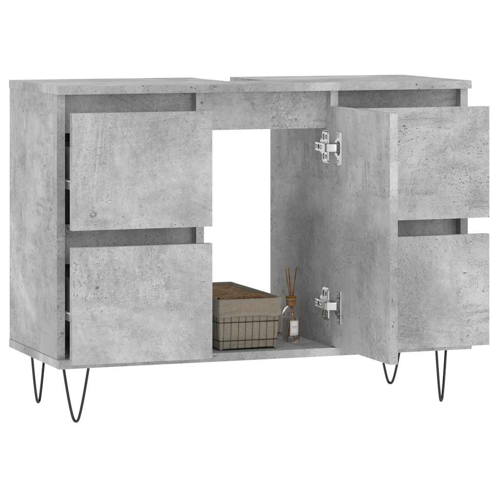 vidaXL Dulap pentru baie, gri beton, 80x33x60 cm, lemn compozit vidaXL Dulap pentru baie, gri beton, 80x33x60 cm, lemn compozit