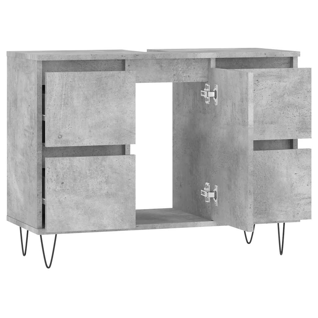 vidaXL Dulap pentru baie, gri beton, 80x33x60 cm, lemn compozit vidaXL Dulap pentru baie, gri beton, 80x33x60 cm, lemn compozit