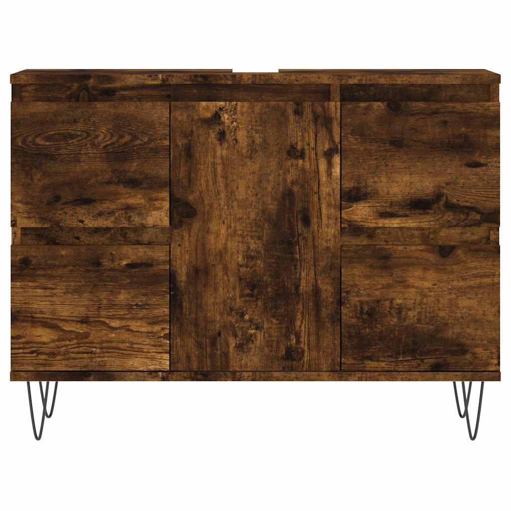 vidaXL Dulap pentru baie, stejar fumuriu, 80x33x60 cm, lemn compozit vidaXL Dulap pentru baie, stejar fumuriu, 80x33x60 cm, lemn compozit
