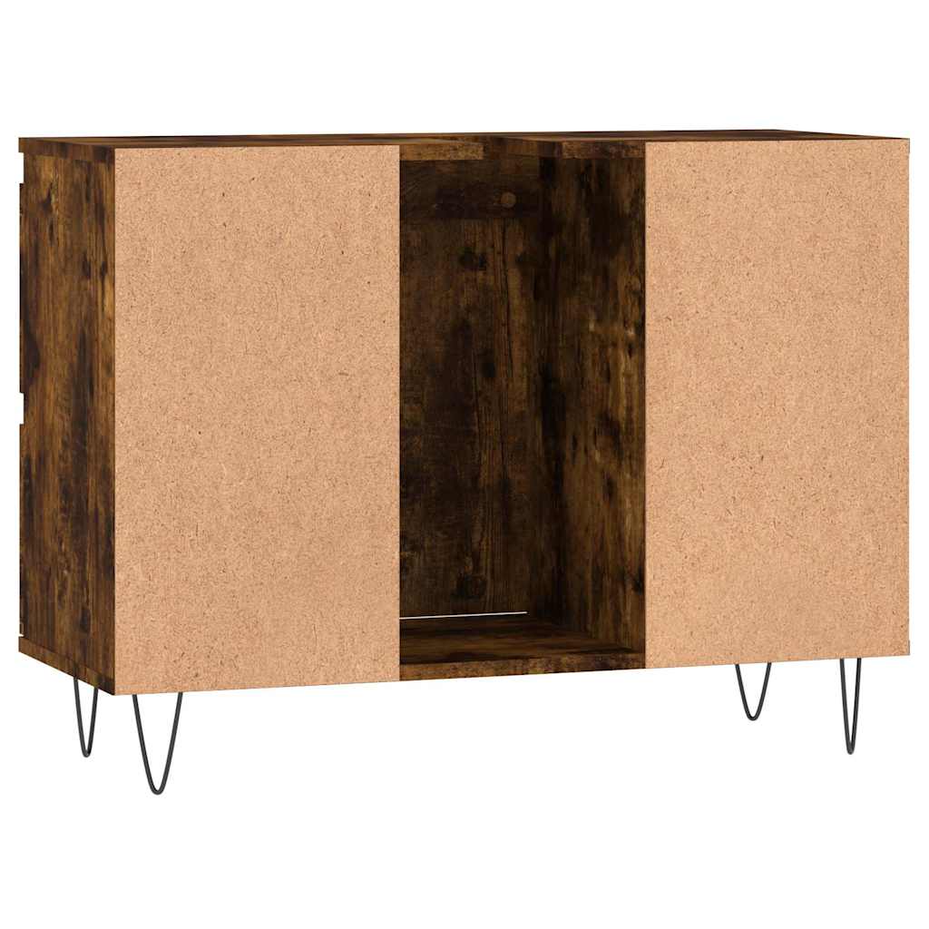 vidaXL Dulap pentru baie, stejar fumuriu, 80x33x60 cm, lemn compozit vidaXL Dulap pentru baie, stejar fumuriu, 80x33x60 cm, lemn compozit