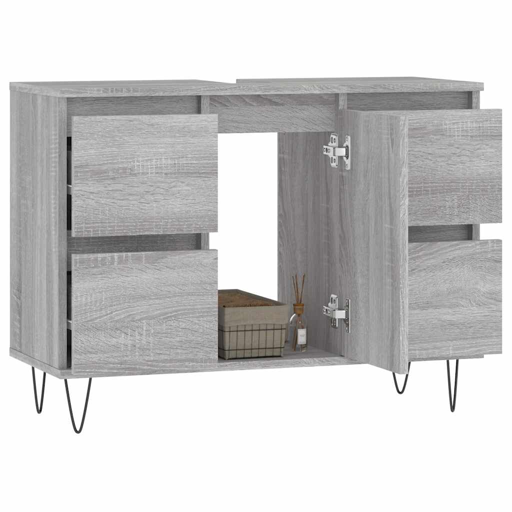 vidaXL Dulap pentru baie, gri sonoma, 80x33x60 cm, lemn compozit vidaXL Dulap pentru baie, gri sonoma, 80x33x60 cm, lemn compozit