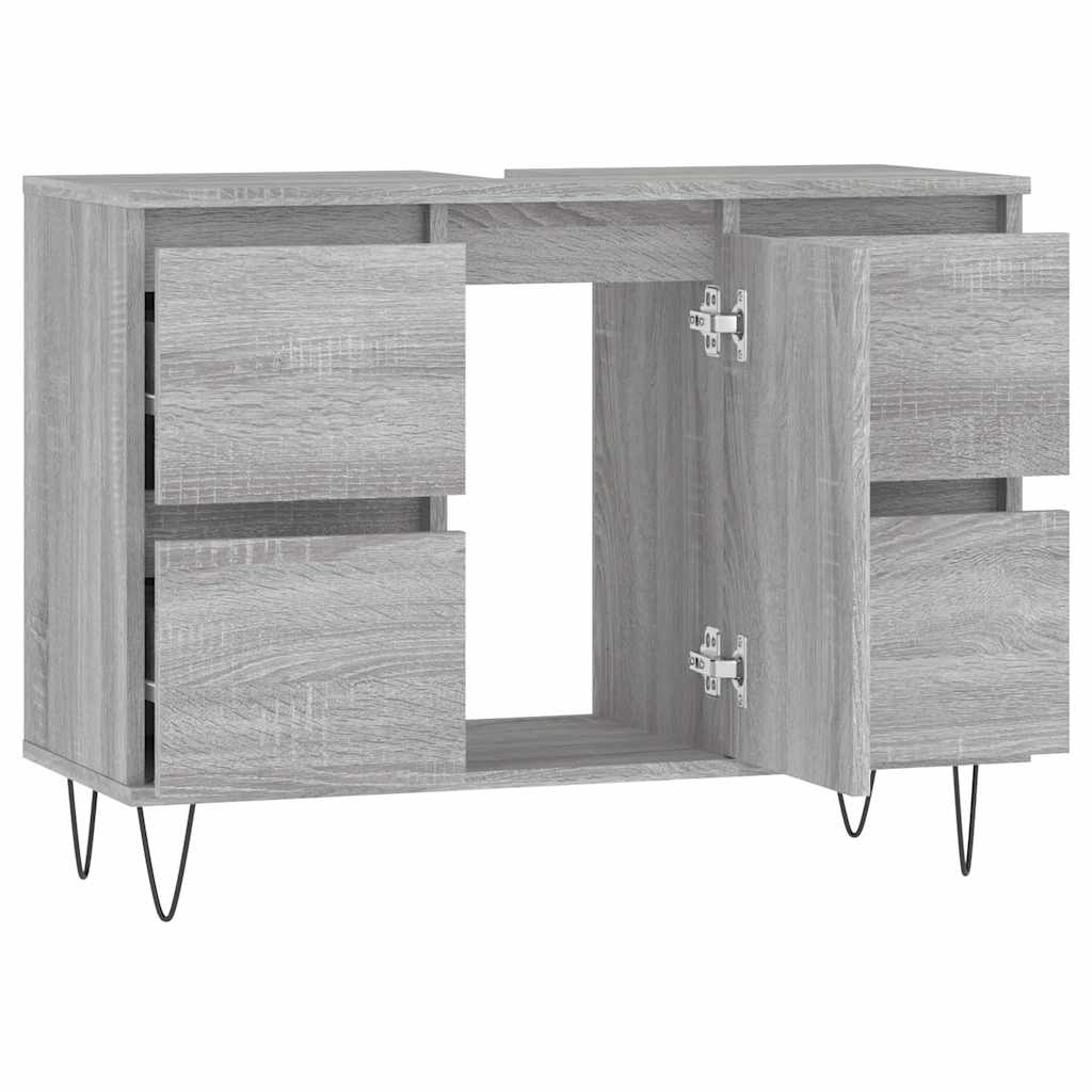 vidaXL Dulap pentru baie, gri sonoma, 80x33x60 cm, lemn compozit vidaXL Dulap pentru baie, gri sonoma, 80x33x60 cm, lemn compozit