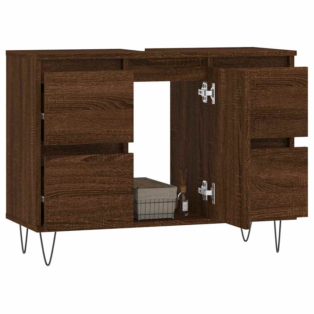 vidaXL Dulap pentru baie, stejar maro, 80x33x60 cm, lemn compozit vidaXL Dulap pentru baie, stejar maro, 80x33x60 cm, lemn compozit