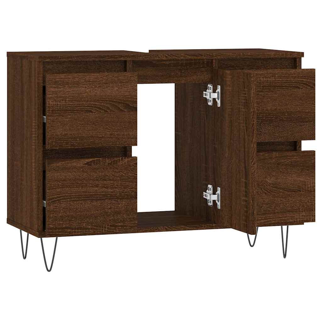 vidaXL Dulap pentru baie, stejar maro, 80x33x60 cm, lemn compozit vidaXL Dulap pentru baie, stejar maro, 80x33x60 cm, lemn compozit