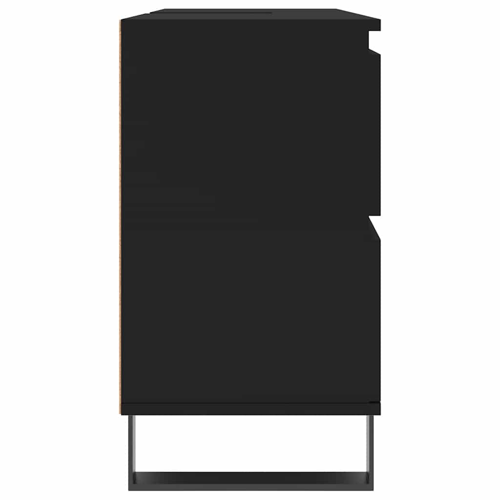 vidaXL Dulap pentru baie, negru, 80x33x60 cm, lemn compozit vidaXL Dulap pentru baie, negru, 80x33x60 cm, lemn compozit