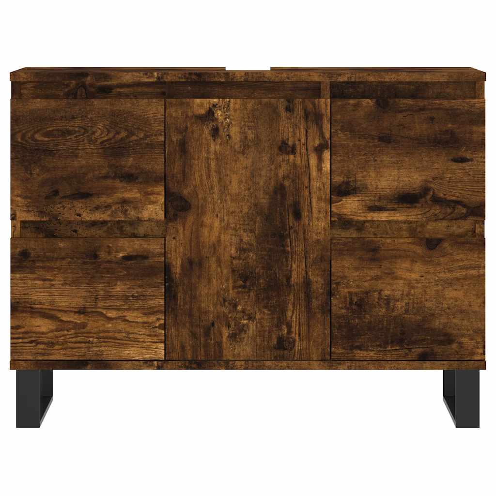 vidaXL Dulap pentru baie, stejar fumuriu, 80x33x60 cm, lemn compozit vidaXL Dulap pentru baie, stejar fumuriu, 80x33x60 cm, lemn compozit