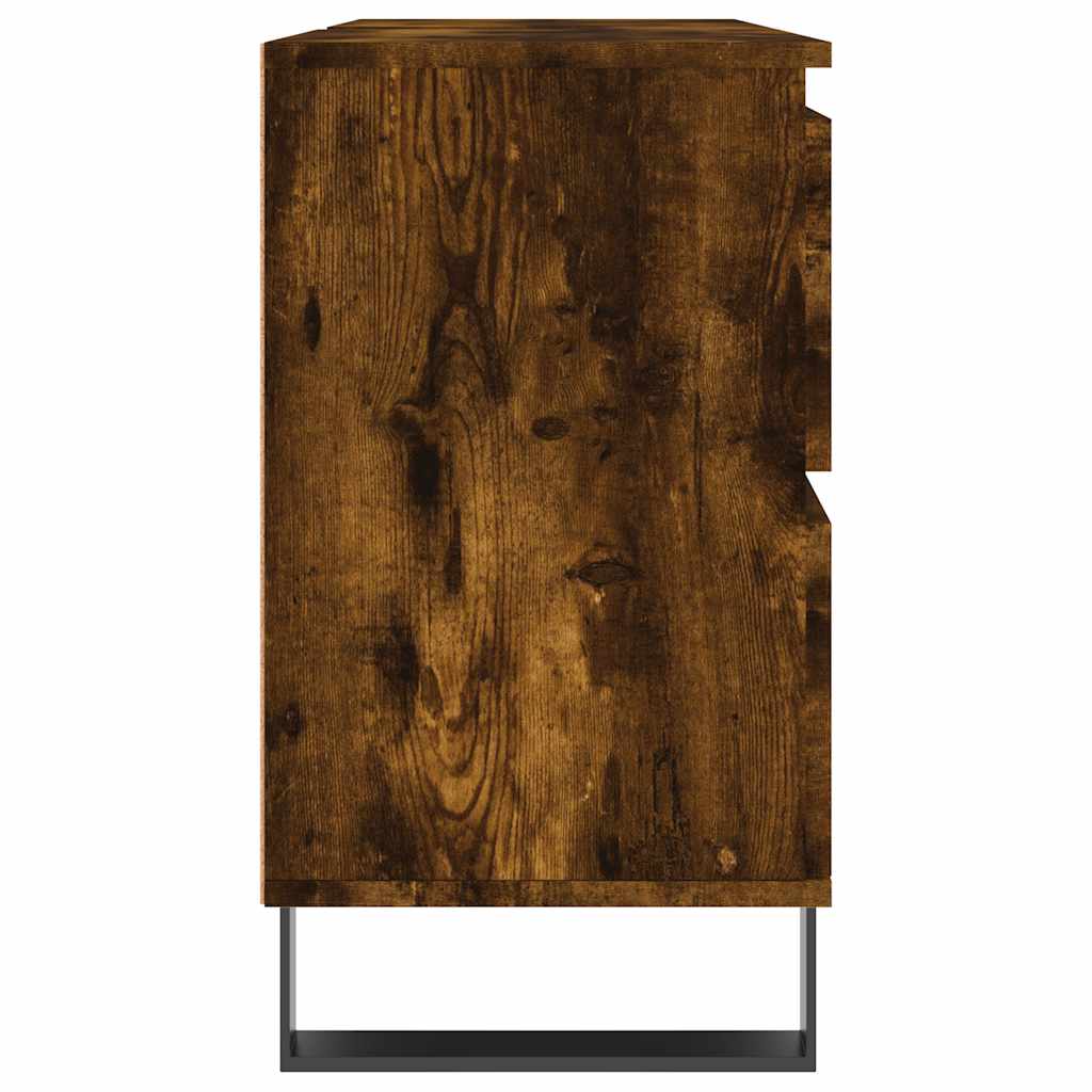 vidaXL Dulap pentru baie, stejar fumuriu, 80x33x60 cm, lemn compozit vidaXL Dulap pentru baie, stejar fumuriu, 80x33x60 cm, lemn compozit