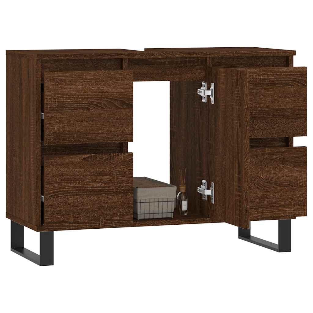 vidaXL Dulap pentru baie, stejar maro, 80x33x60 cm, lemn compozit vidaXL Dulap pentru baie, stejar maro, 80x33x60 cm, lemn compozit