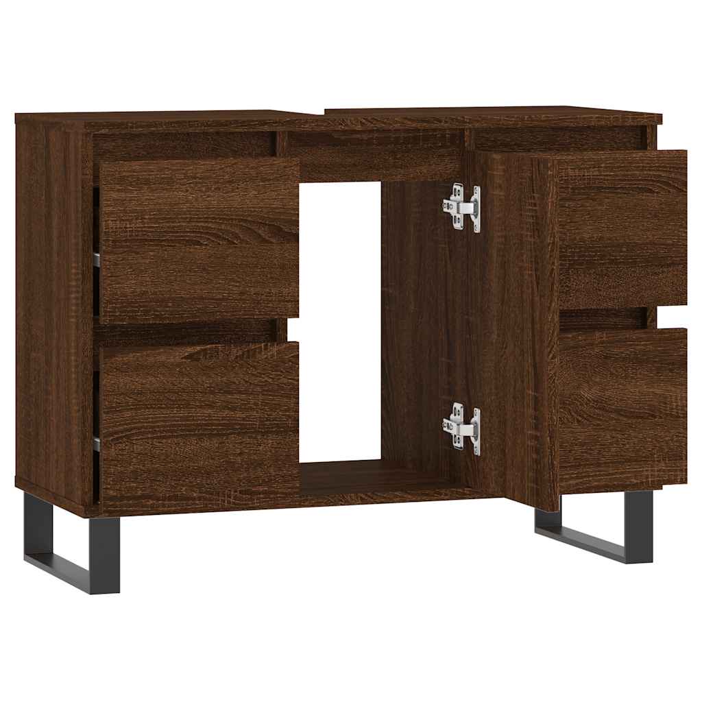 vidaXL Dulap pentru baie, stejar maro, 80x33x60 cm, lemn compozit vidaXL Dulap pentru baie, stejar maro, 80x33x60 cm, lemn compozit