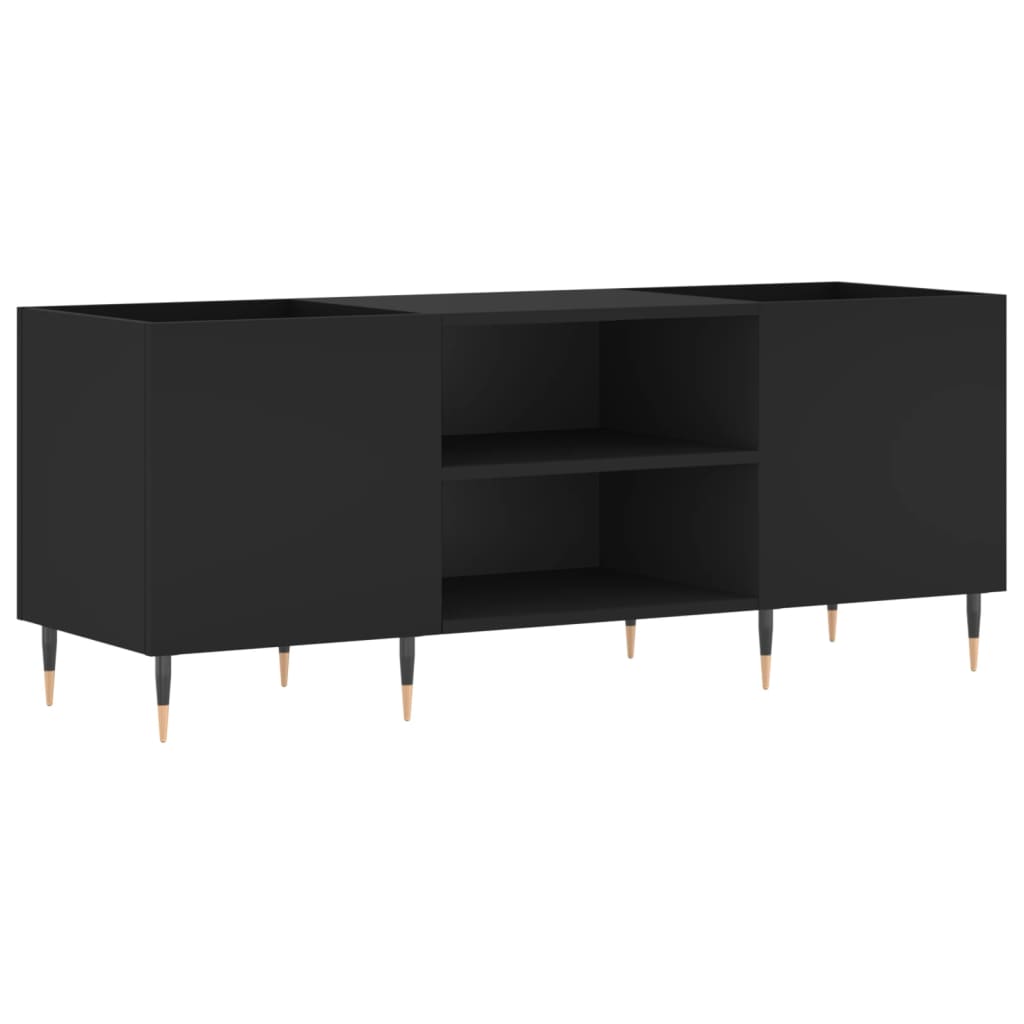 vidaXL Comodă discuri, negru, 121x38x48 cm, lemn prelucrat