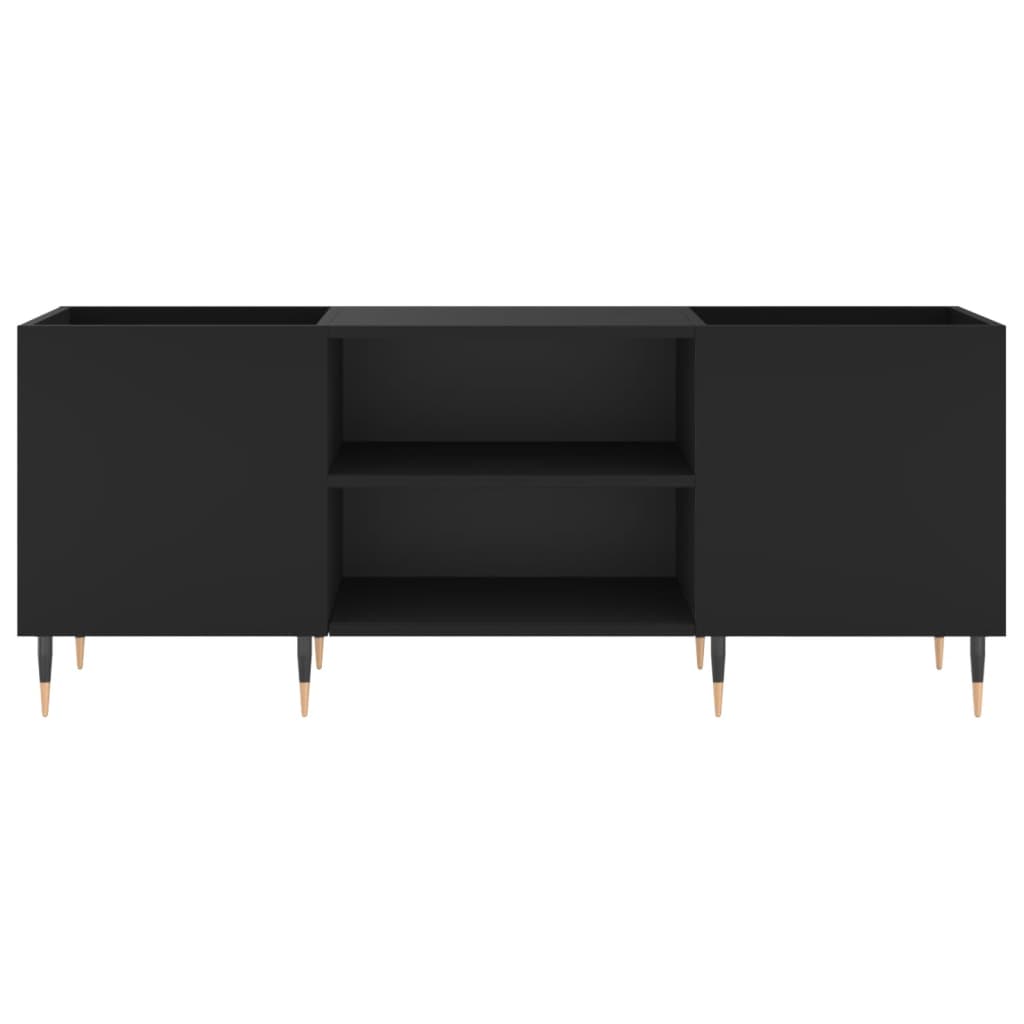 vidaXL Comodă discuri, negru, 121x38x48 cm, lemn prelucrat