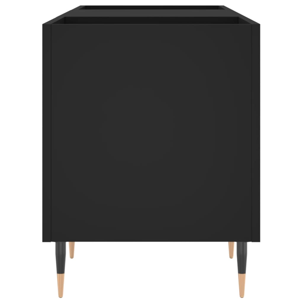 vidaXL Comodă discuri, negru, 121x38x48 cm, lemn prelucrat