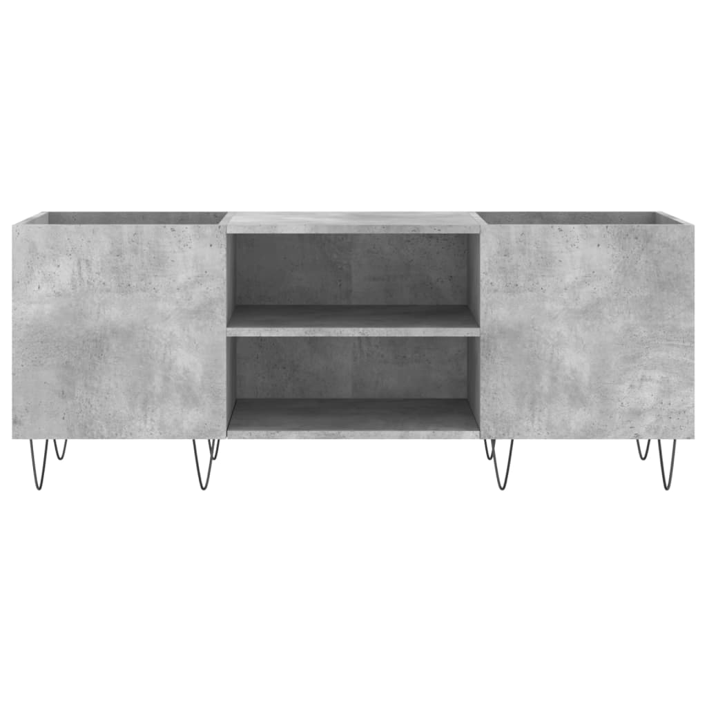 vidaXL Dulap pentru discuri gri beton, 121x38x48 cm, lemn prelucrat