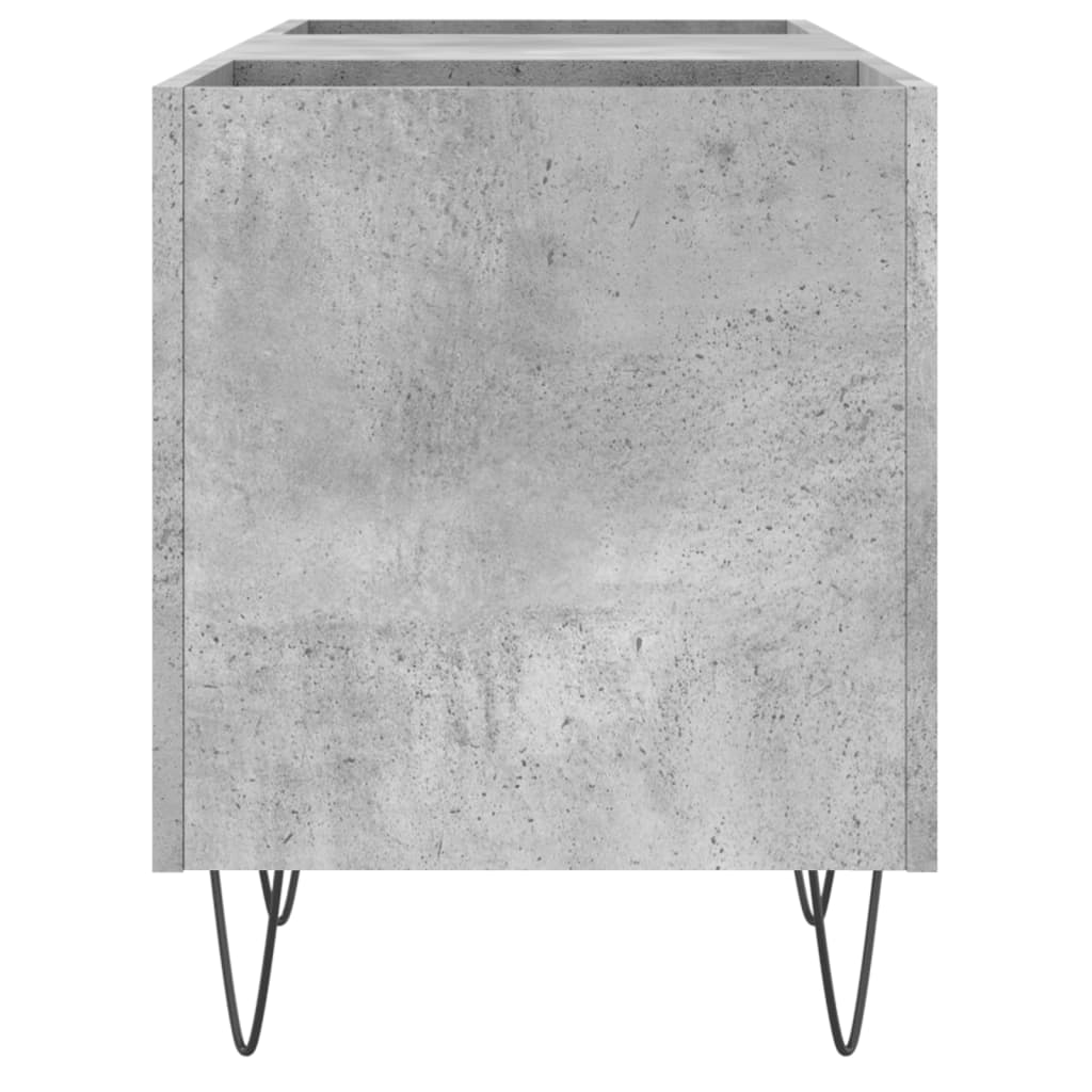 vidaXL Dulap pentru discuri gri beton, 121x38x48 cm, lemn prelucrat