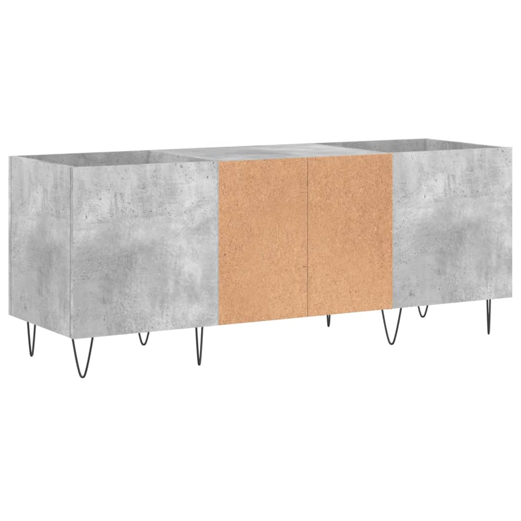 vidaXL Dulap pentru discuri gri beton, 121x38x48 cm, lemn prelucrat