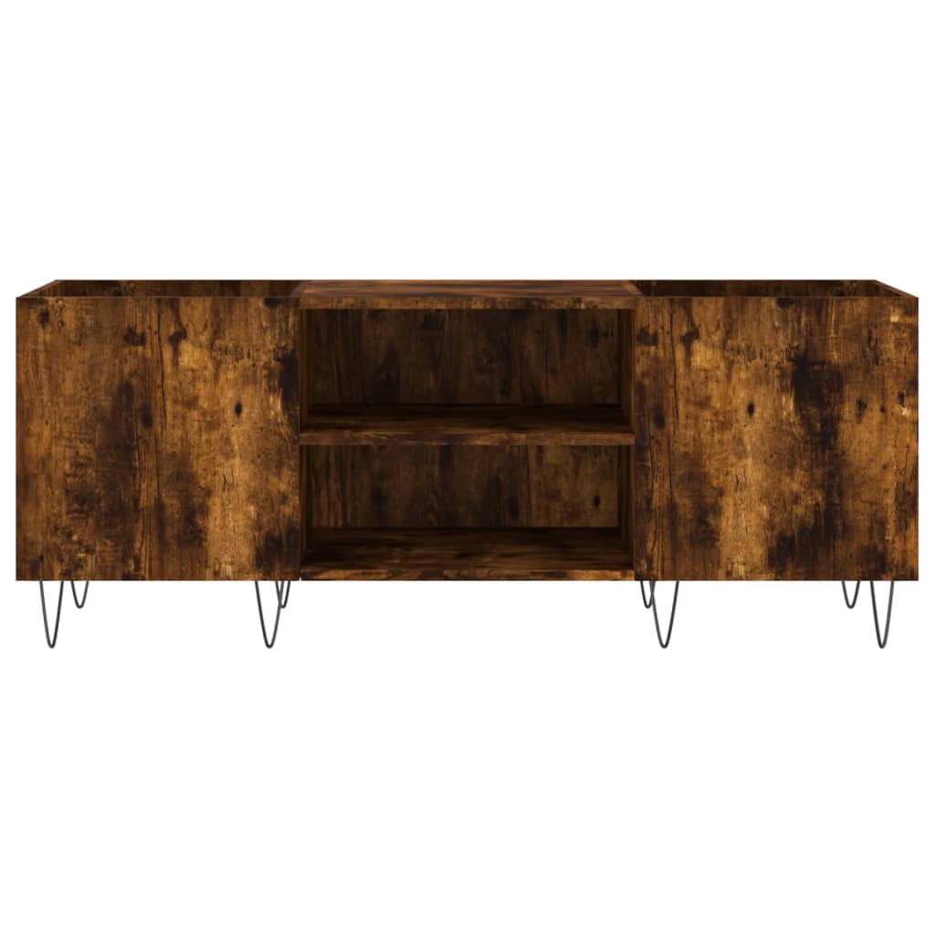 vidaXL Dulap pentru discuri stejar afumat 121x38x48 cm, lemn prelucrat