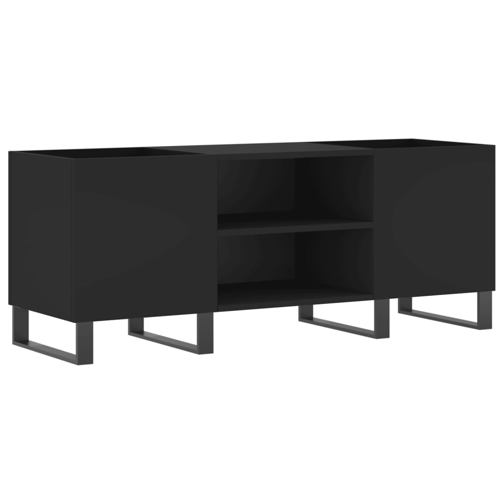 vidaXL Comodă discuri, negru, 121x38x48 cm, lemn prelucrat vidaXL Comodă discuri, negru, 121x38x48 cm, lemn prelucrat