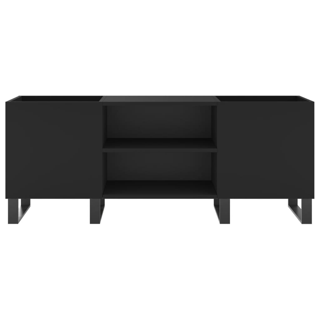 vidaXL Comodă discuri, negru, 121x38x48 cm, lemn prelucrat vidaXL Comodă discuri, negru, 121x38x48 cm, lemn prelucrat