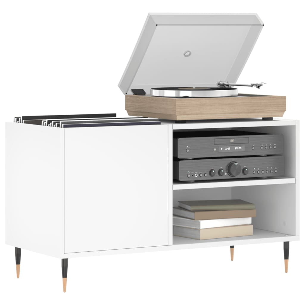 vidaXL Dulap de discuri, alb, 85x38x48 cm, lemn prelucrat