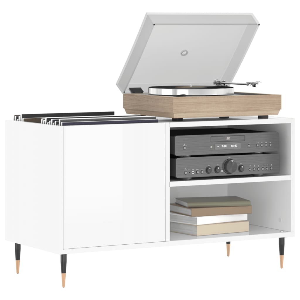 vidaXL Dulapuri pentru discuri alb lucios 85x38x48 cm lemn prelucrat