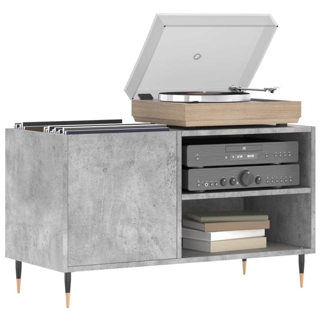 vidaXL Dulap de discuri, gri beton, 85x38x48 cm, lemn prelucrat